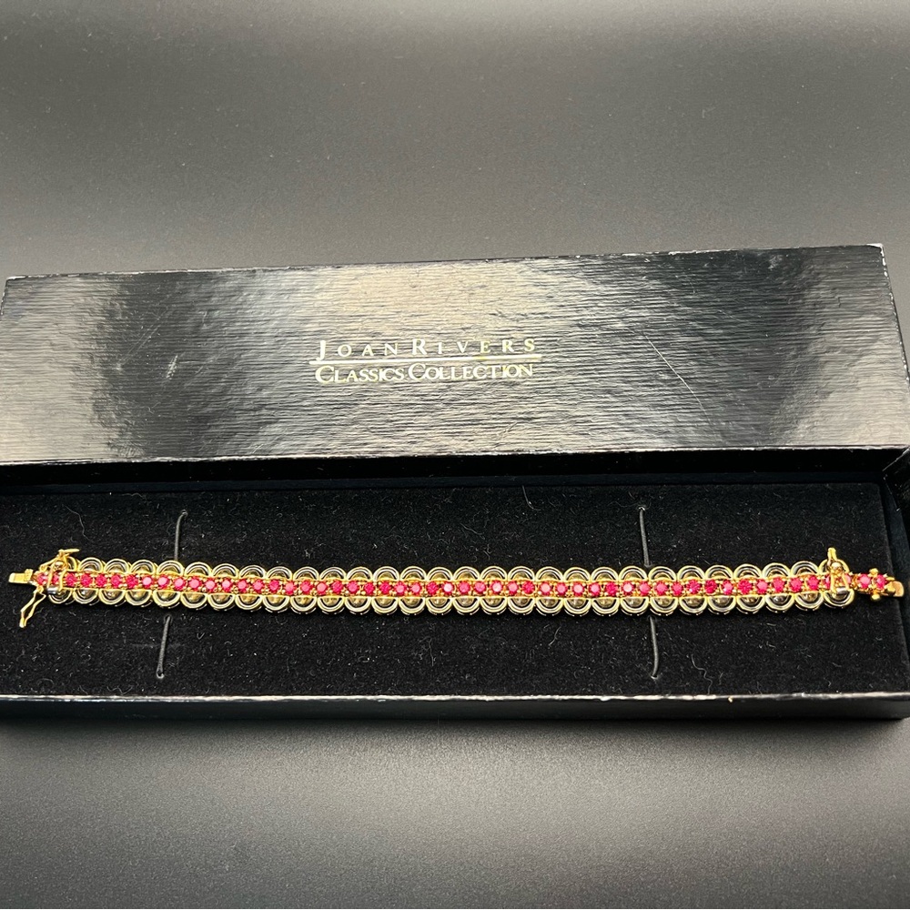 Joan Rivers Gold Bracelet with Red Accents